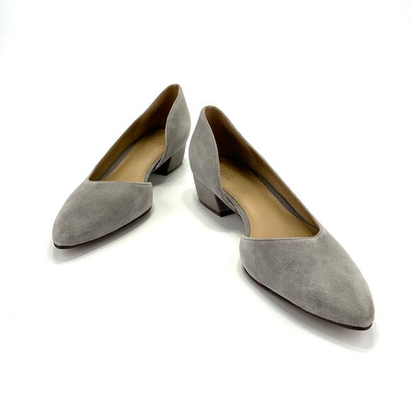 Naturalizer Belina Gray Low Heel Pump Size 9.5N Suede Pointed Toe D'Orsay Style - Picture 3 of 13
